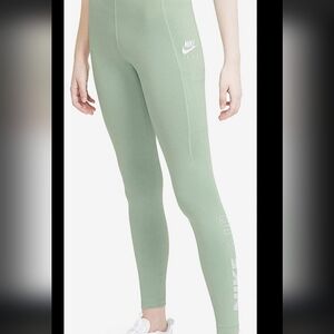 NIKE SPORTSWEAR AIR HIGH-WAISTED LEGGINGS MINT GREEN SIZE S
